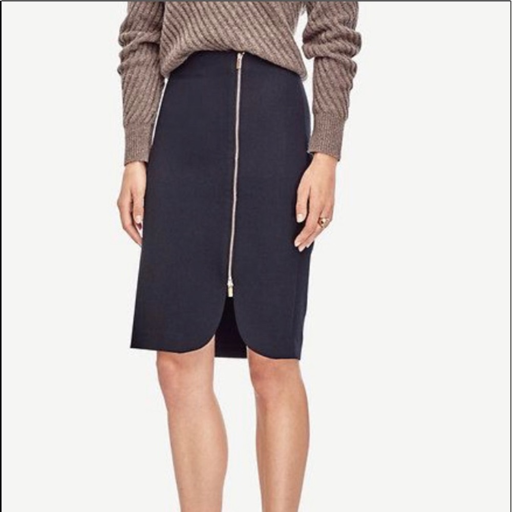 Ann Taylor Full Front Zipper Pencil Skirt Size 4